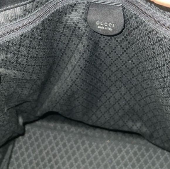 GUCCI Vintage Shoulder Tote Nylon Leather Black VGUC - Picture 6 of 11